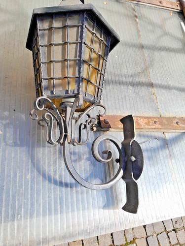 Hof wand lampe schmiede eisen - hof-wand-lampe, schmiede-eisen