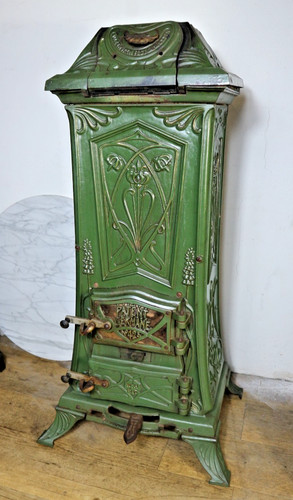 Antiker jugendstil ofen grün - antiker,
